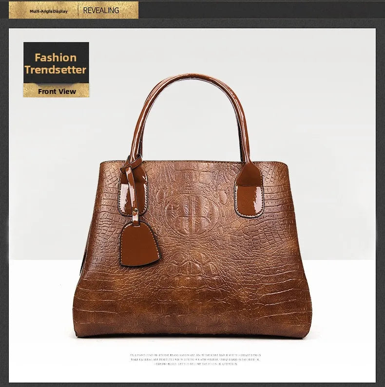 Fashionable Alligator Pattern Women's Handbag Hot Sale Of The Season New Large Versatile Single Shoulder Handbag Ladies Purse...