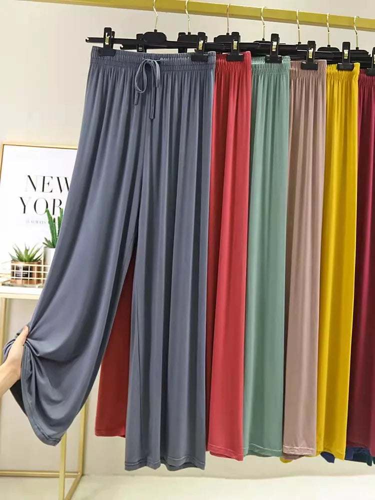 VGVFHZY Women's Wide Leg Pants High Waist Casual Loose Ice Silk