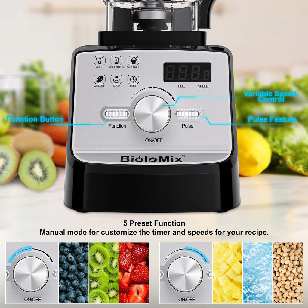 BioloMix 2200W Professional Blender for Smoothies And Juices Efficient Kitchen Appliance for Mixing Drinks