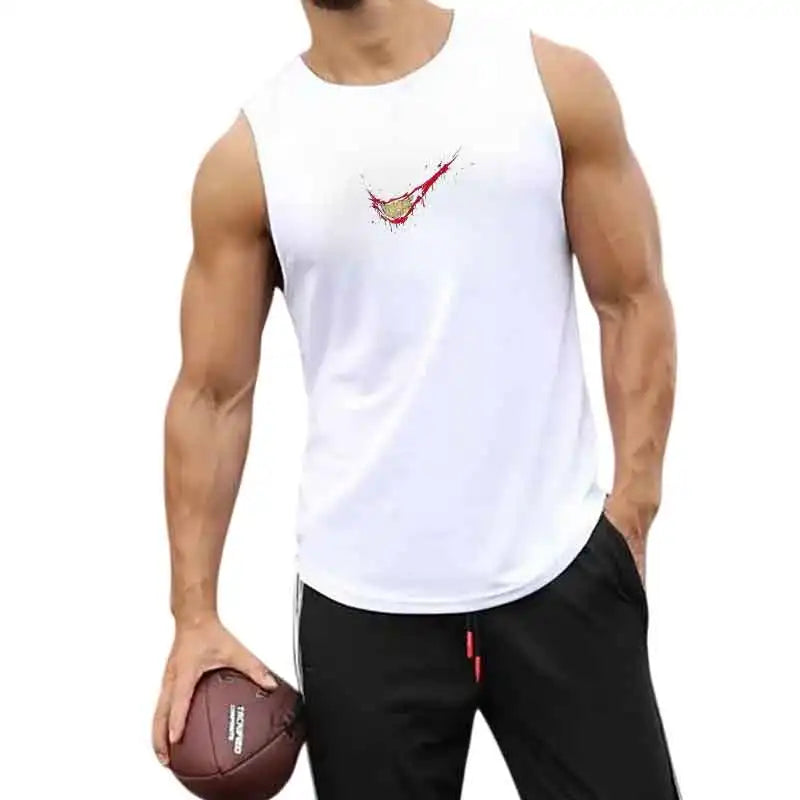 Men's Gym Tank Top Sleeveless Fitness Workout Shirt - Polyester