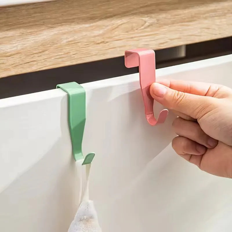 Gancho de puerta de gabinete de 4 piezas, colorido, para colgar en la parte trasera de la puerta de la cocina, cajón, mesa de oficina, llavero, gancho de almacenamiento para accesorios de baño y hogar