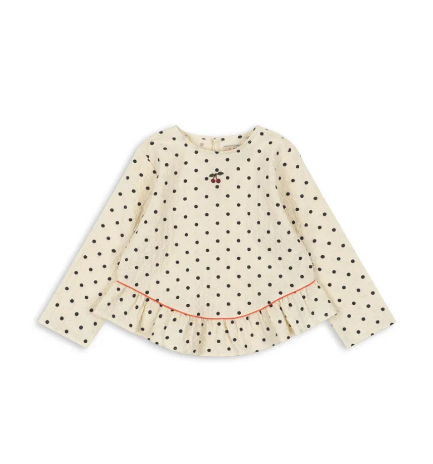 Summer 2026 Ks Girls Polka Dot Print Dress Girl Vacation Long Sleeved Tops Pants Kids Preppy Style Dresses Children Clothes Set