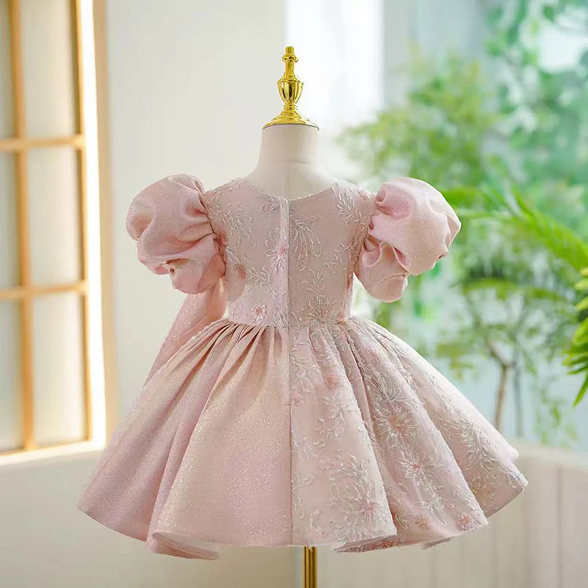 Dreamy Vow J774 Charming Blue Girl Dress With Short Sleeves  for Kids 1st Toddler Birthday Evening Party Knee Length Ball Gown