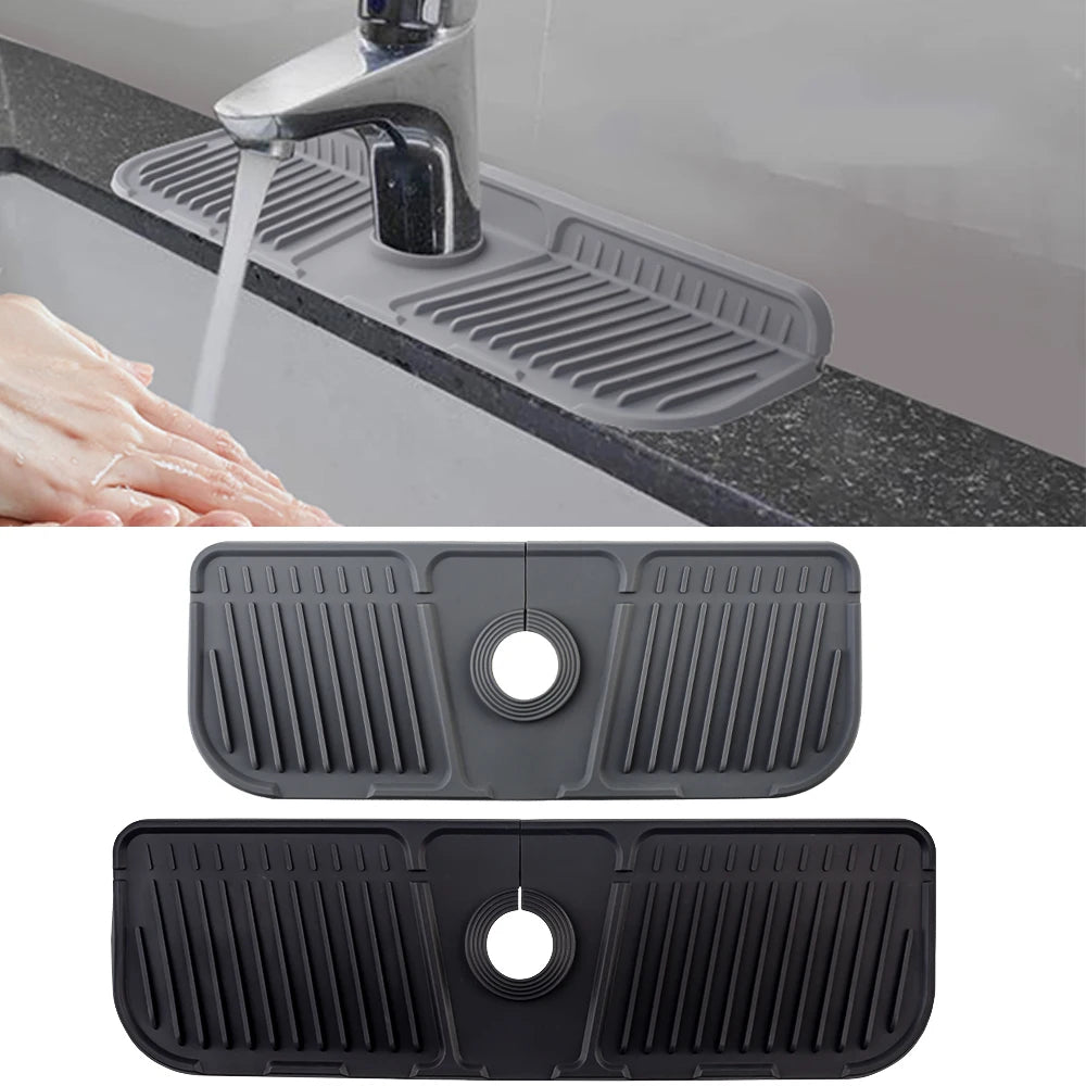 Alfombrilla de silicona para grifo de cocina, alfombrilla recogegotas de agua para grifo, almohadilla antisalpicaduras para fregadero, protector de encimera de baño