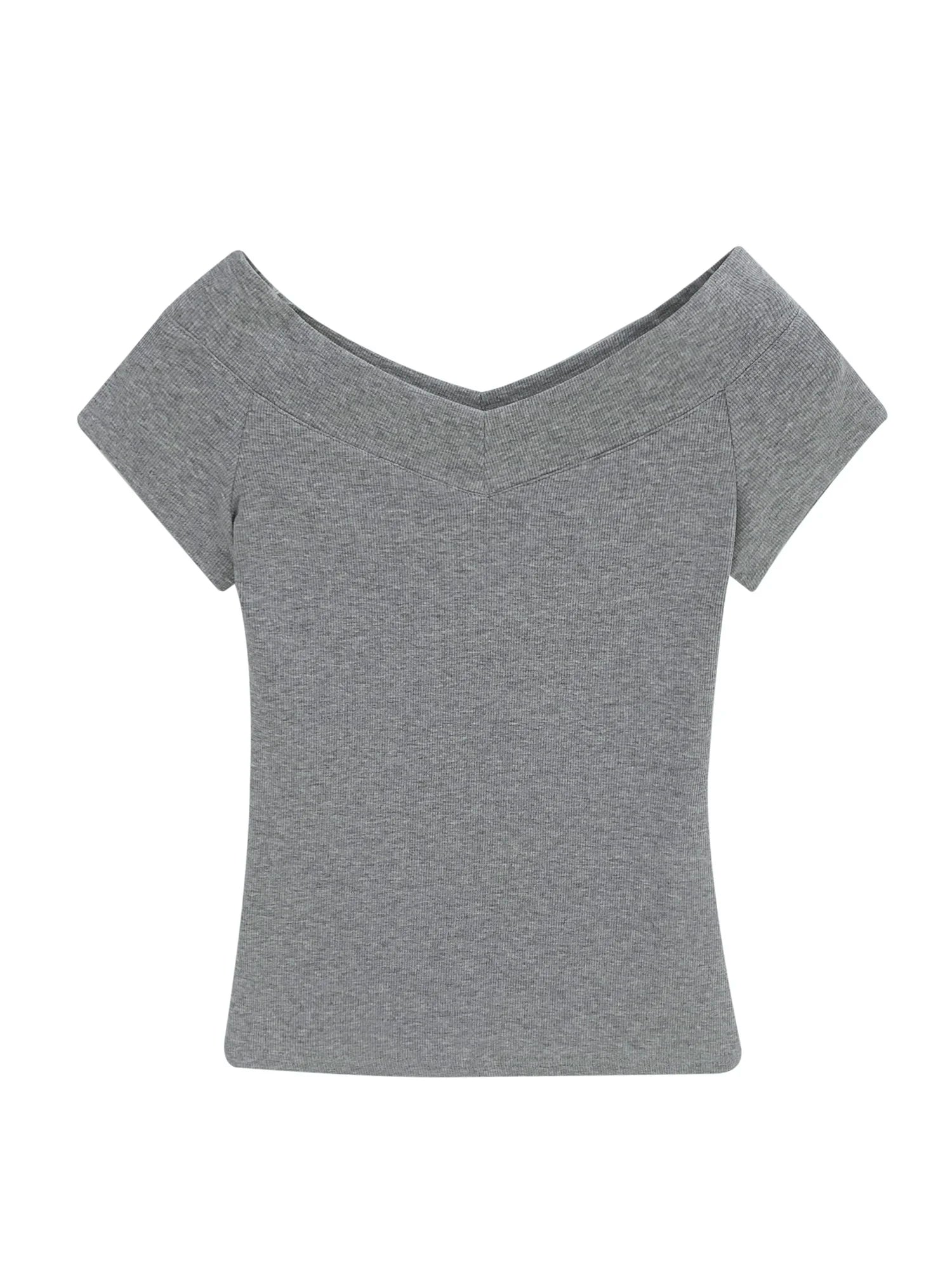 Pink Shoulder Bared Short Sleeve T Shirt Women's Summer New Style Ageless Lady Pure Desire Spicy Girl Top Simple Backless Design