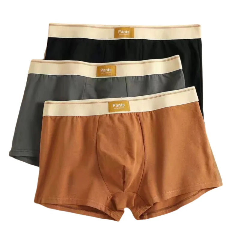 Three Pack Mens Breathable Cotton Boxers With U Convex Pouch For Comfortable Everyday Underwear