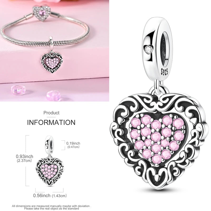 925 Sterling Silver Heart Infinity Charm Bead For Pandora Style Bracelets Gift For Her