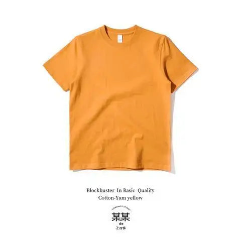 Heavyweight Pure Cotton White Basic Style T-Shirt Loose Short Sleeve Unisex Summer Fashionable Color T-Shirt