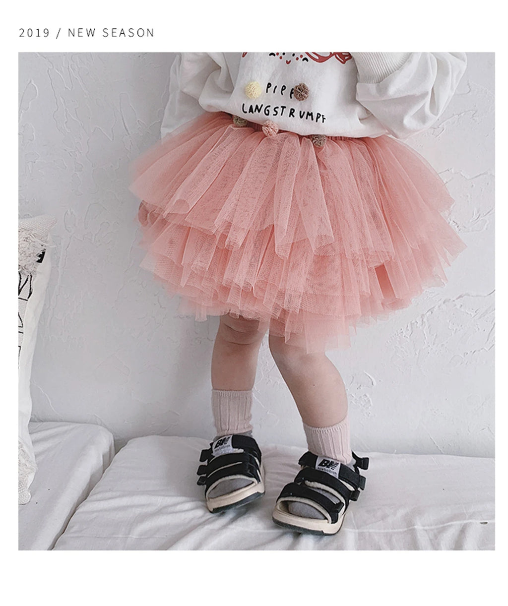 Little Girls Tutu Skirts Black Fluffy Toddler Tulle Princess Ball Gown Pettiskirt Ballet Dance Kids Party/birthday Skirt 1-7T