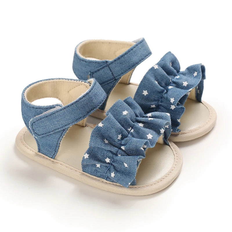Summer cute and sweet skirt edge sandals for baby girls, comfortable and breathable walking shoes for beginners