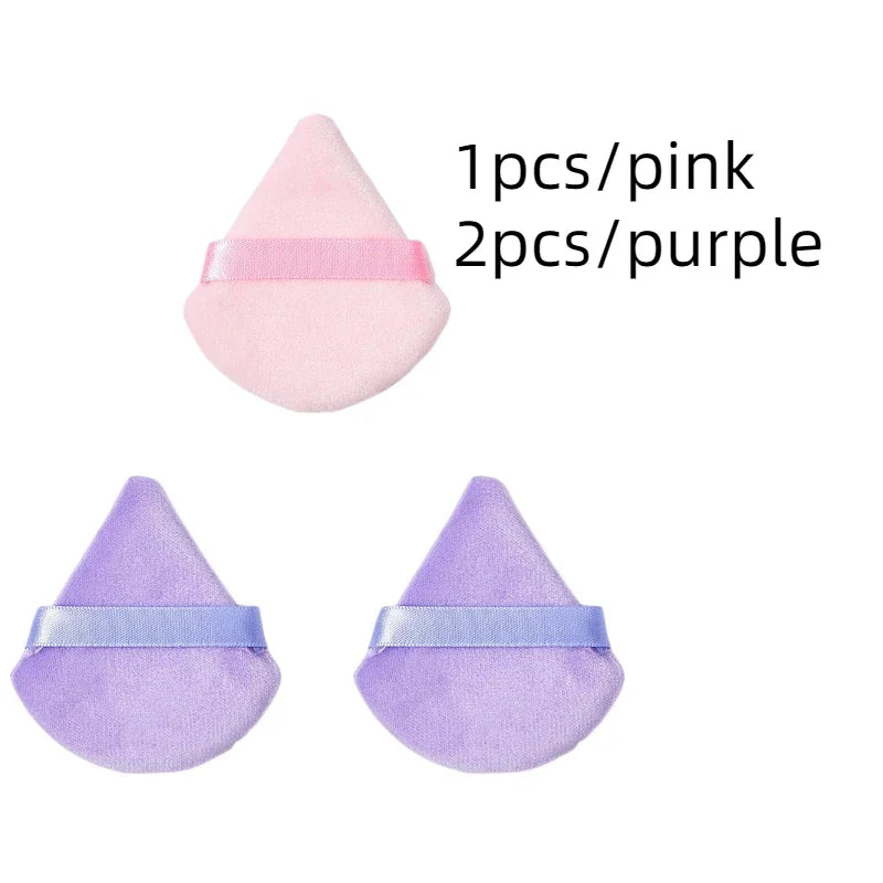 Velvet Cosmetic Powder Pufff Makeup Sponge Puff Dry Use Triangle Makeup Puff Women'S Soft Smooth Beauty Washable Face Makeup Tools