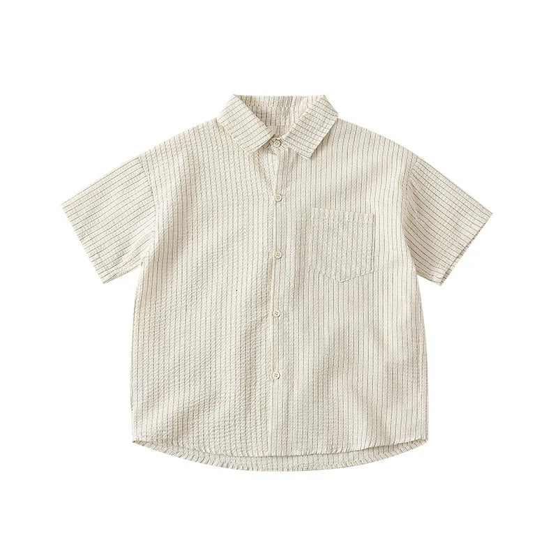 Mommy and Me Clothes Striped Print Family Matching Outfits Holiday Look Button Shirt Ruffles Dress Casual Clothing Set Beachwear