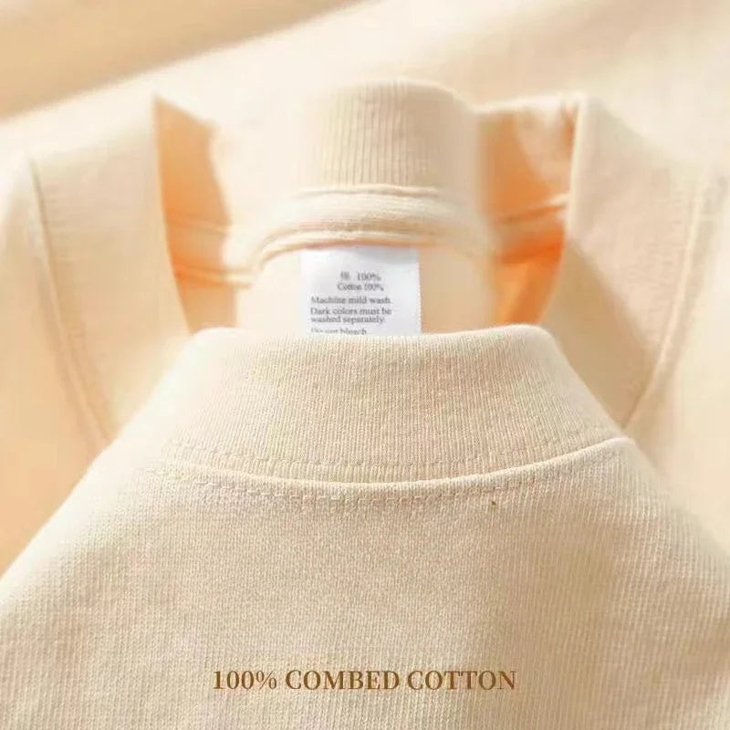 Men's Heavyweight Cotton T-Shirt - 425g Breathable Half Sleeve Tee