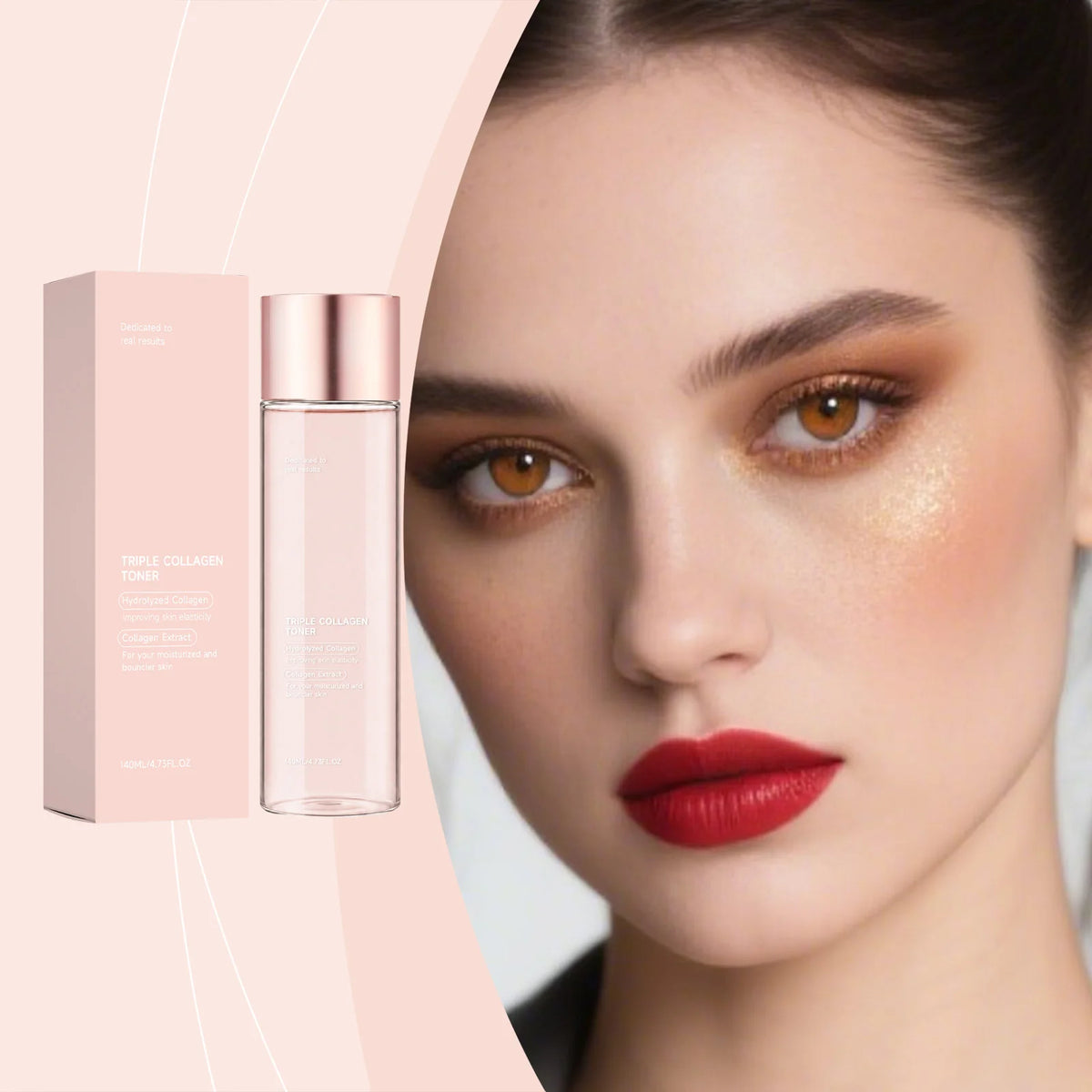 Triple Collagen Toner Moisturizing Watery Non‑Sticky Texture Hydrating Nourishing Skin Care Refreshing Large Capacity Face Toner