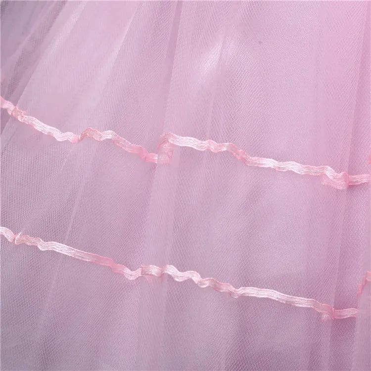 1-9Y Kids Princess Style Girls Dress Mesh Skirt Puffy Children Sleeveless Vest Wedding Party Ceremony Flower Girl Outfit Elegant