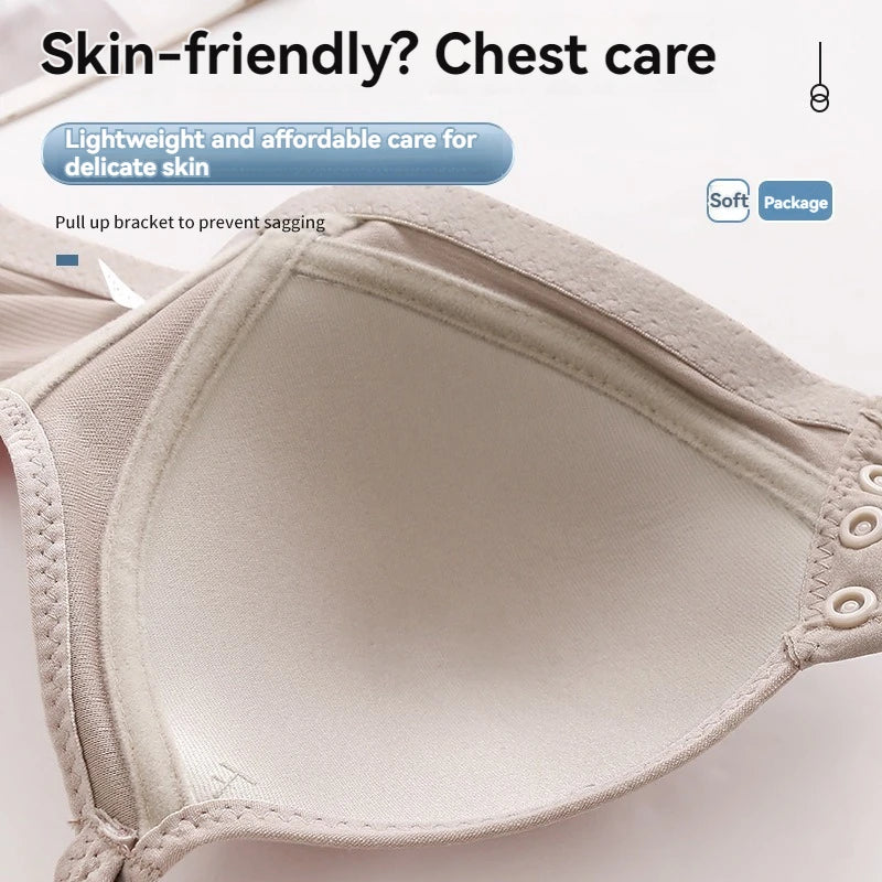 New Large Size Front Buckle Sexy Push Up Women'S'S Bra Adjustable Thin Cup Breathable Comfortable Middle-Aged Mom Ladies Underwear