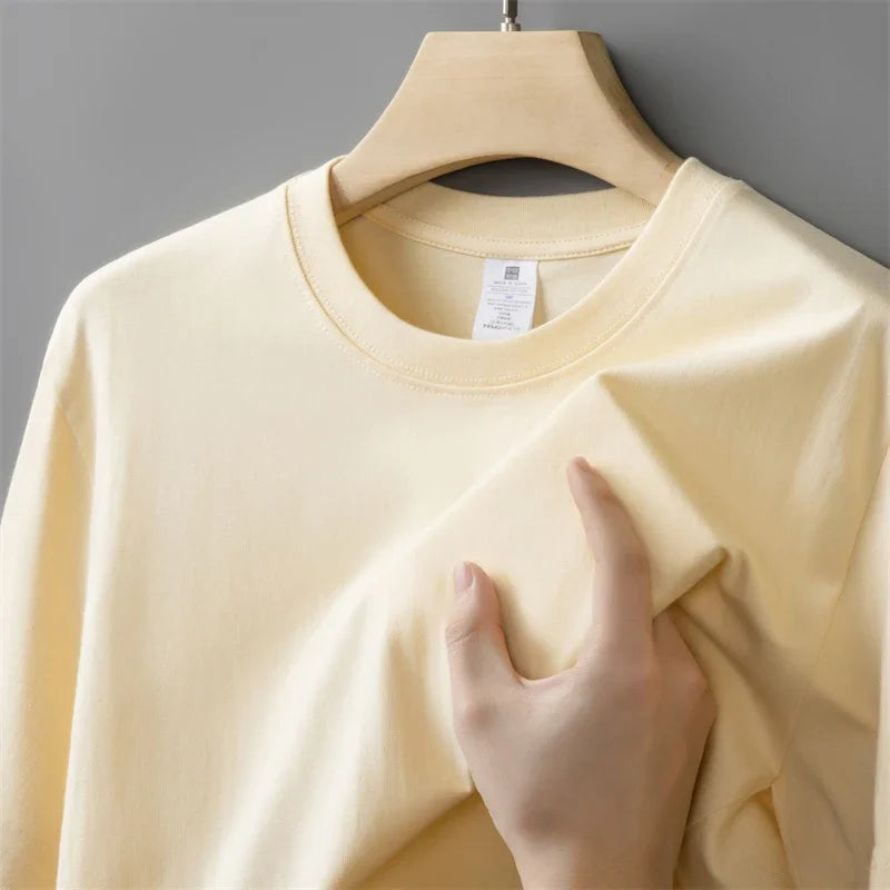 Men's Oversized Cotton T-Shirt - Short Sleeve Casual Crew Neck Top