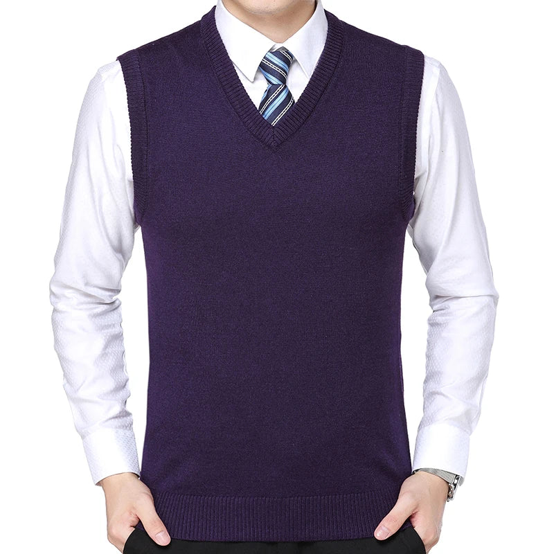 Men'S Casual Sweater Vest Warm Comfortable Autumn Winter Fashion Outerwear