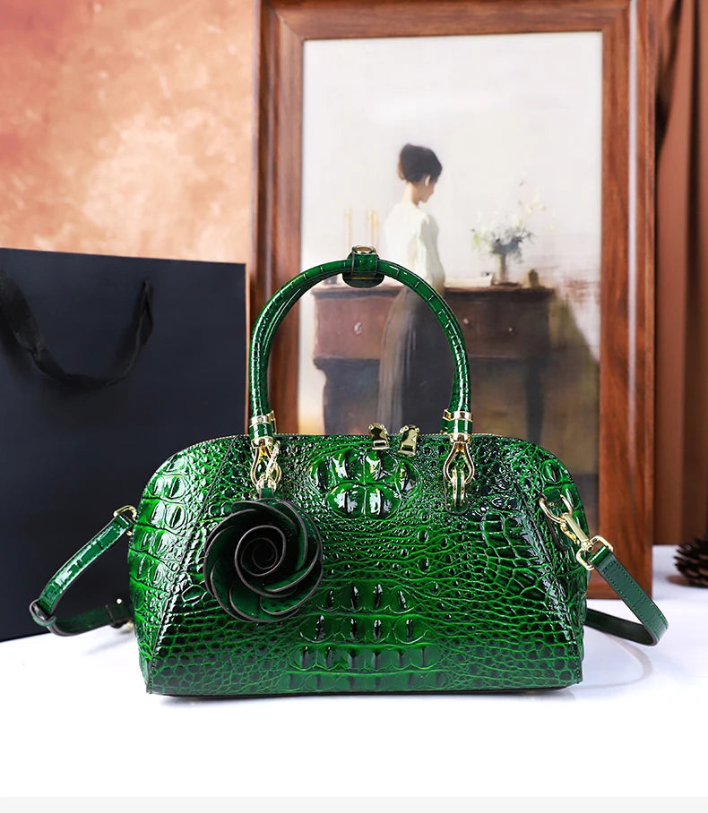 Crocodile Pattern High-End 2025 New Retro Fashion Handbag, Large-Capacity Texture, Single-Shoulder Crossbody Bag, Pillow Bag