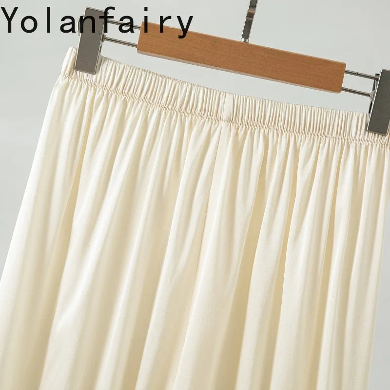 YOLANFAIRY 93% Real Mulberry Silk Pajamas for Woman 2026 Spring Summer High-end Sets Woman 2 Piece Short Sleeve Pijamas De Mujer