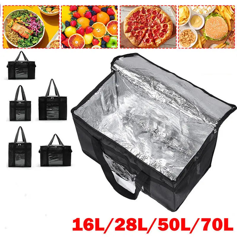 16/28/50/70L Insulated Thermal Cooler Bag Insulation To Keep Cold Large Capacity Portable Lunch Bag Zip Picnic Tin Foil Food Bag