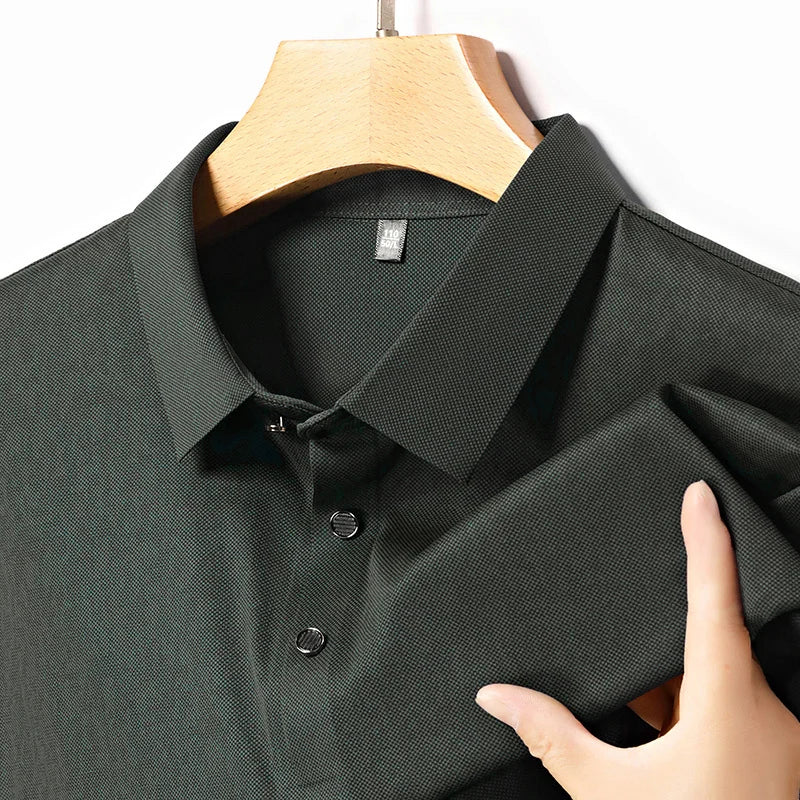 Mens Short Sleeve Geometric Pattern Polo Shirts Casual Summer Tops Lightweight Breathable Shirts for Men
