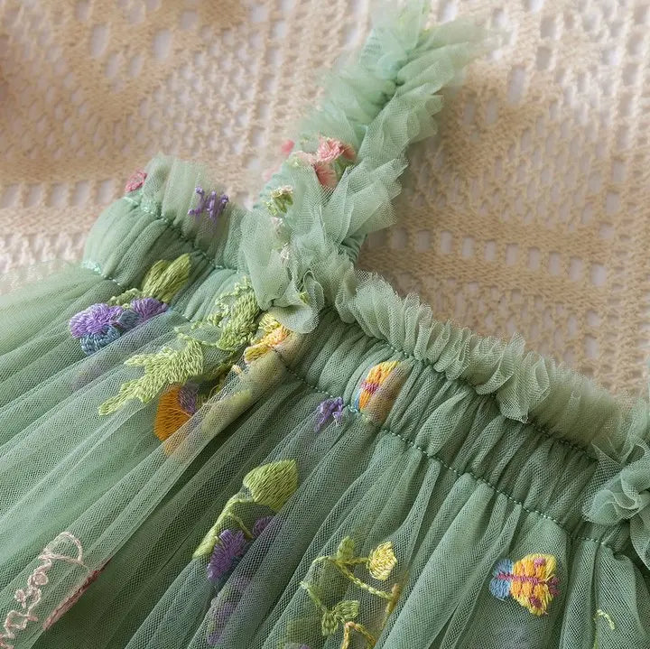 Girls' Floral Tulle Baby Dress