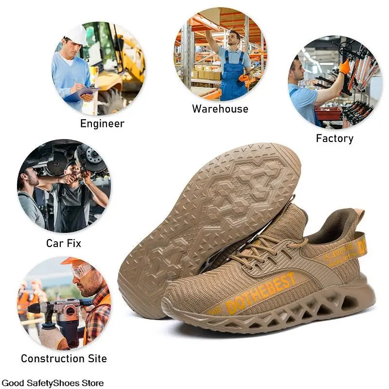 Safety Shoes Men For Work Sneakers Women'S Men Steel Toe Work Shoes Security Protective Shoes Lightweight Anti-Smash Anti-Puncture