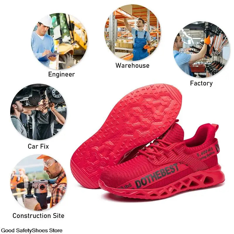 Safety Shoes Men For Work Sneakers Women'S Men Steel Toe Work Shoes Security Protective Shoes Lightweight Anti-Smash Anti-Puncture