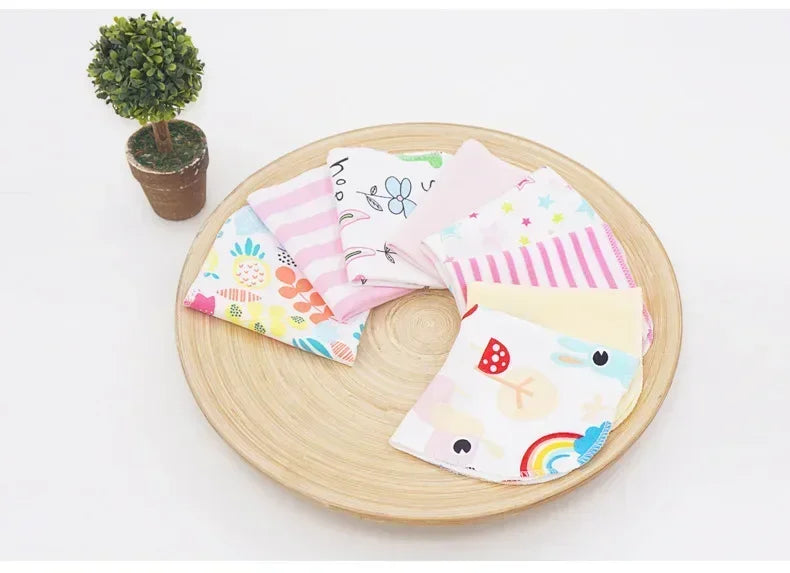 8Pcs Cotton Newborn Baby Towels Set Saliva Towel Nursing Towel Baby Boys Girls Bebe Toalha Washcloth Handkerchief Cloth Wipes