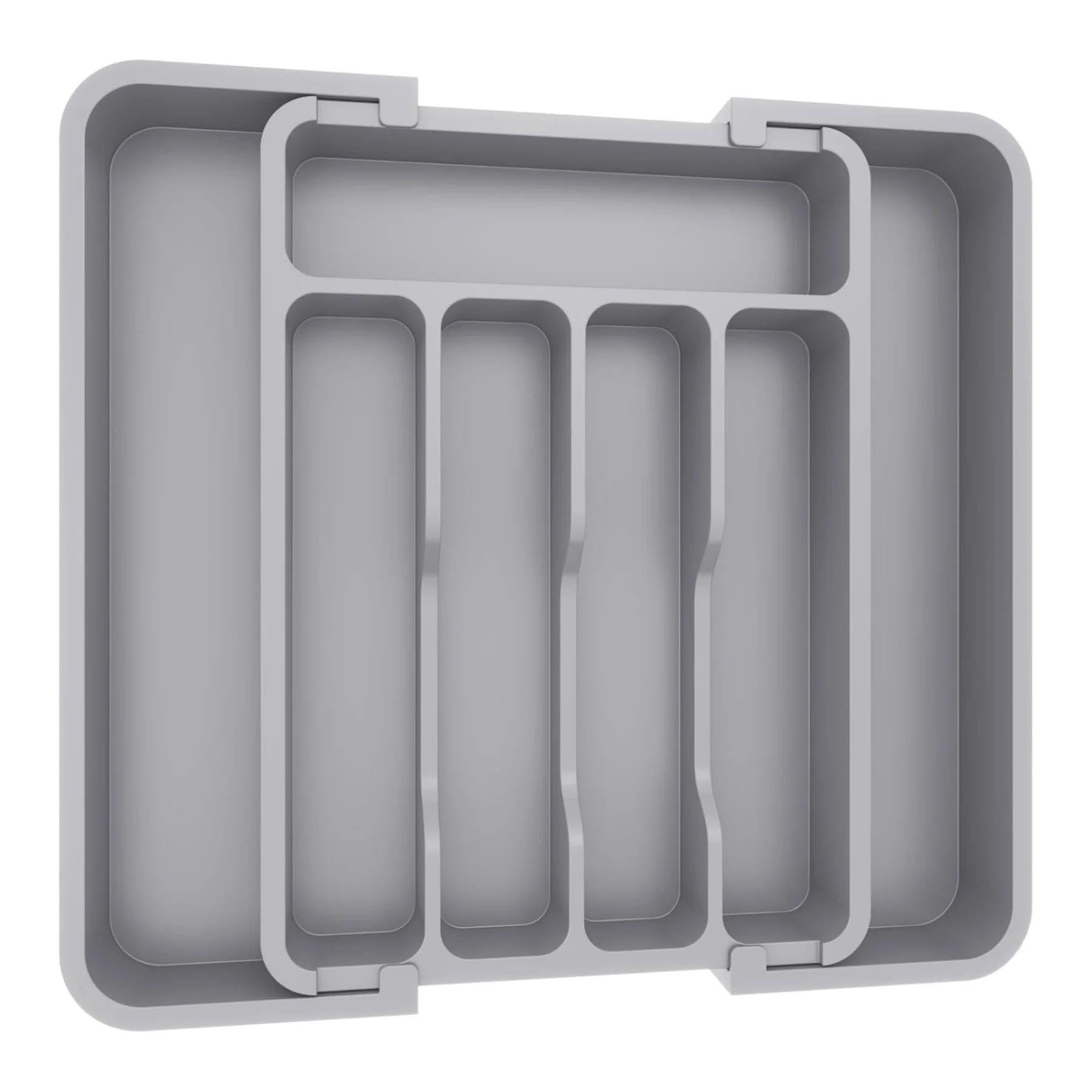 1 organizador de cubiertos plateados - Organizador expandible de cajones de cocina, organizador ajustable de utensilios, bandeja de cubiertos para tenedores, cuchillos,