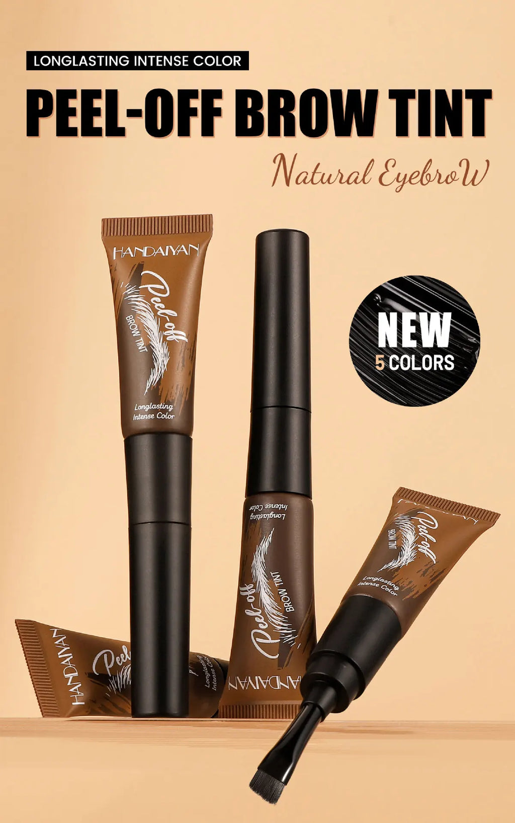 Eyebrow Tattoo Tint Semi Permanent Brow Tint Long-lasting Waterproof Natural Brown Liquid Eye Enhancers Brow Tattoo with Brush
