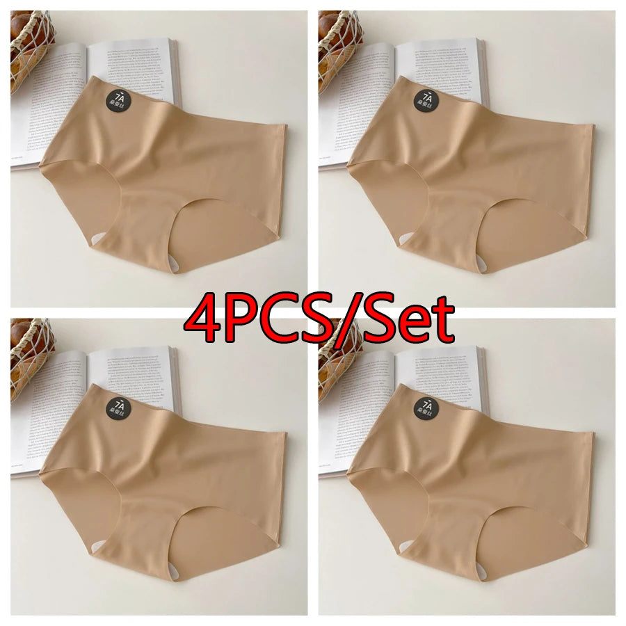 Premium Silk Seamless Panties For Women Set Of 4 Soft Lightweight Underwear M XL Breathable Comfort