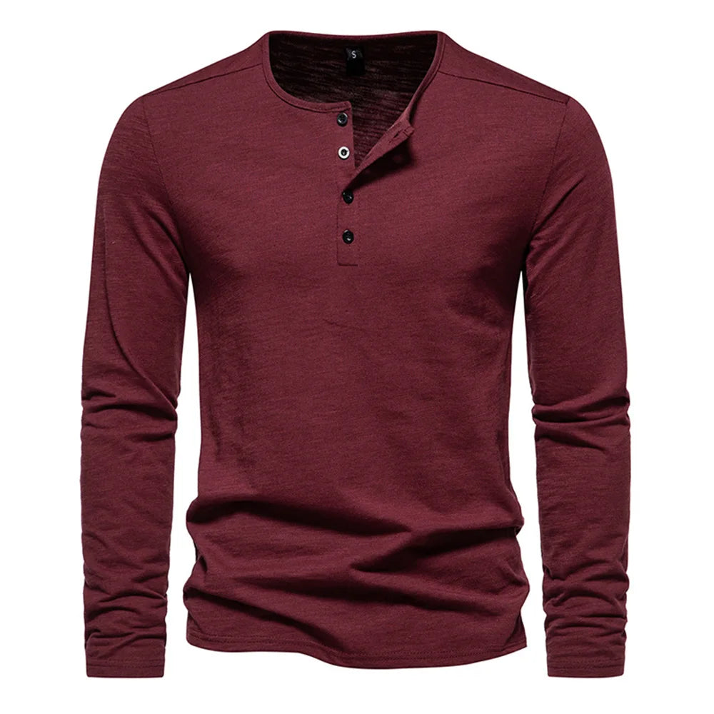 King Billion Men's Cotton Long Sleeve Shirt – Lightweight Slim Fit Casual Tee