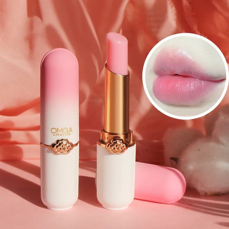 Color Changing Lipstick Moisturizing Lip Balm Nourising Long Lasting Aloe Vera Peach Gloss Natural Beeswax Lip Care Cosmetics