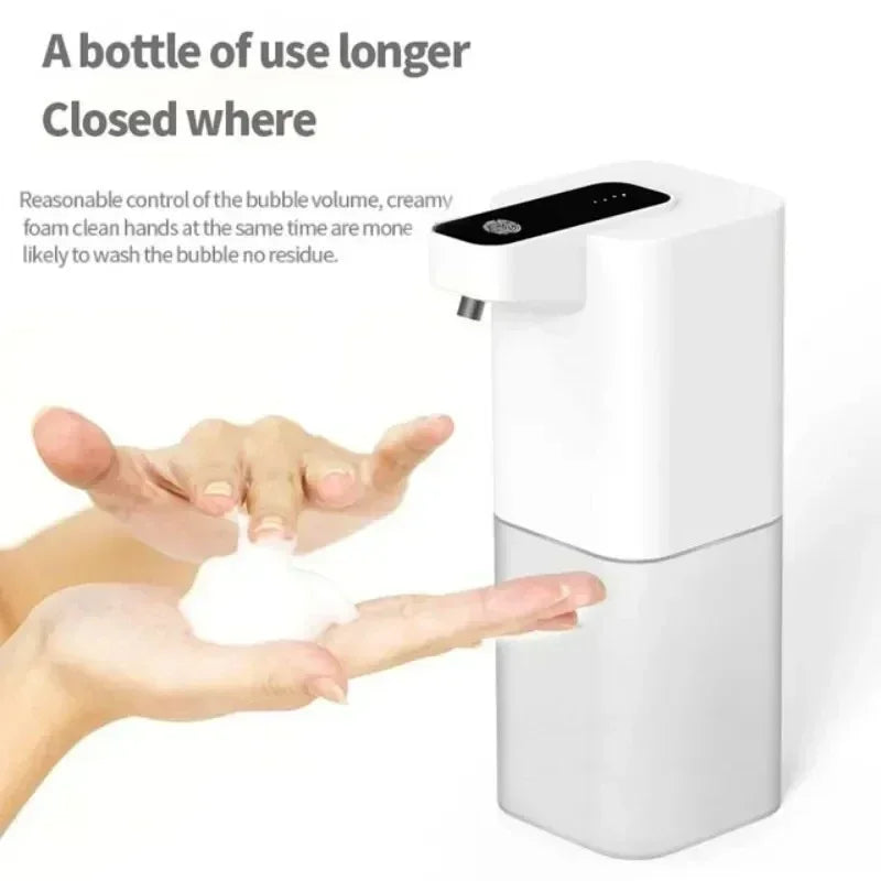 Dispensador de jabón automático de 400 ml, recargable por USB, dispensador de jabón de espuma portátil sin contacto y manos libres para el hogar