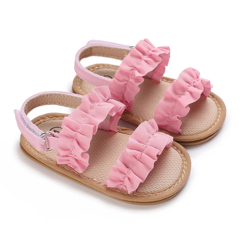 Baby Girls Butterfly Bow Pre-Walker Sandals - Soft Summer Footwear