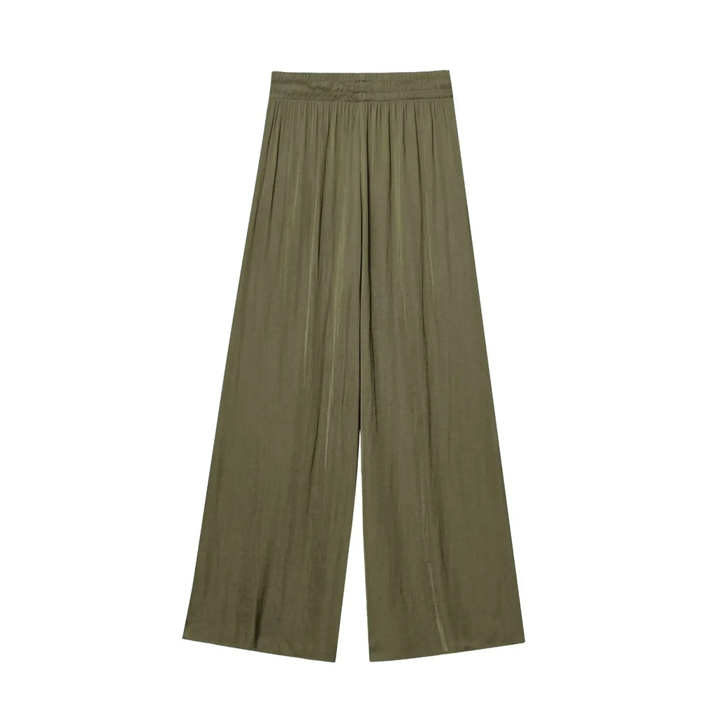 KONDALA Women's Wide Leg Pants - Casual Elastic Waist Trousers Pink