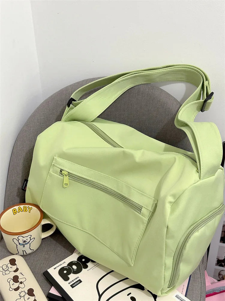 2026 New Women Large Capacity Canvas Crossbody Travel Tote Bag Casual Shoulder Messenger Bag Sports Yoga Satchel Handbags Female