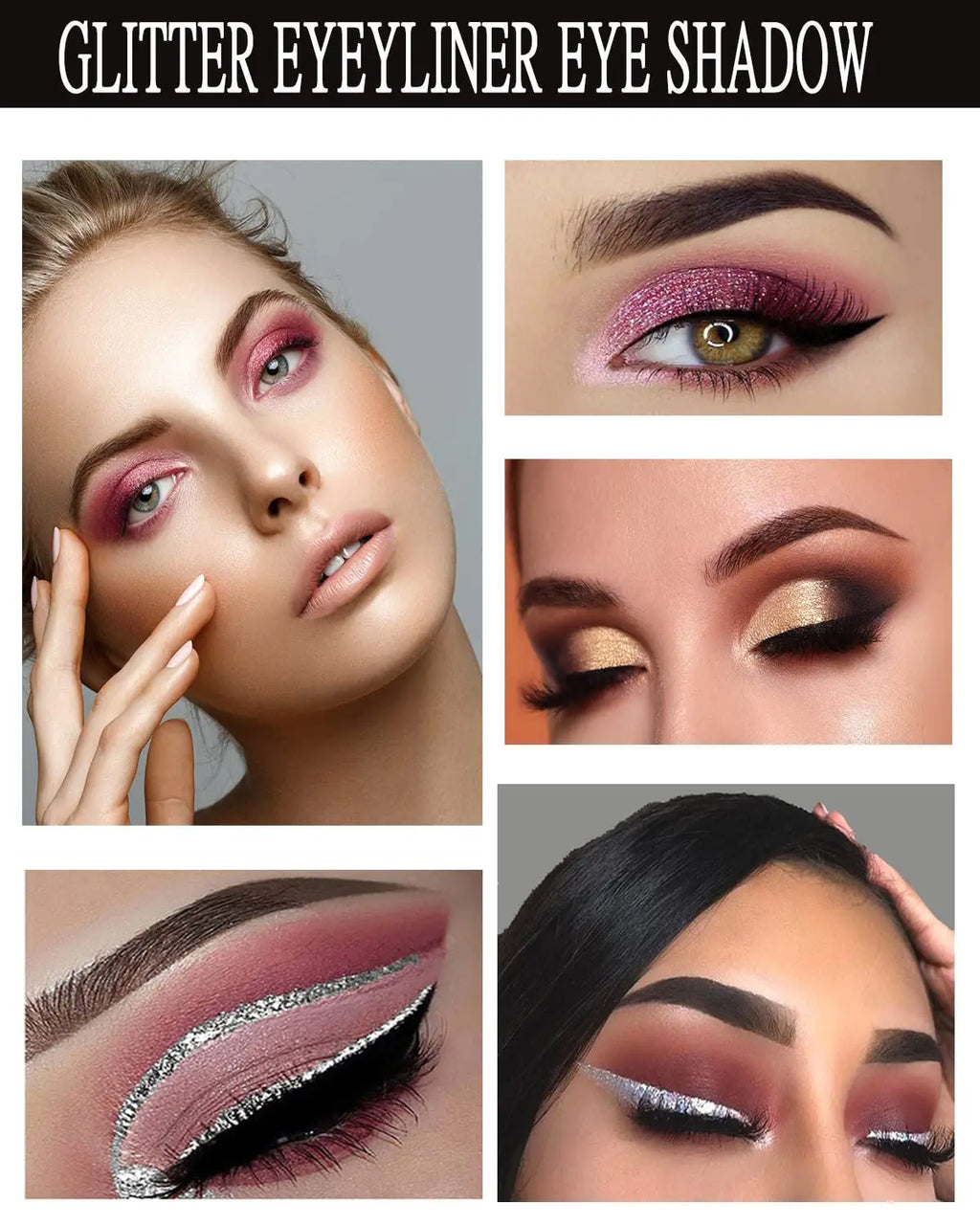Makeup Set Liquid Glitter Eyeliner Metallic Shimmer Glitter Eyeshadow Long Lasting Waterproof Shimmer Eyeliner 10Pcs