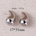 2024 New Trendy Plate Gold Color Chunky Waterdrop Dupes Drop Earrings For Women'S Personality Glossy Teardrop Earring Jewelry