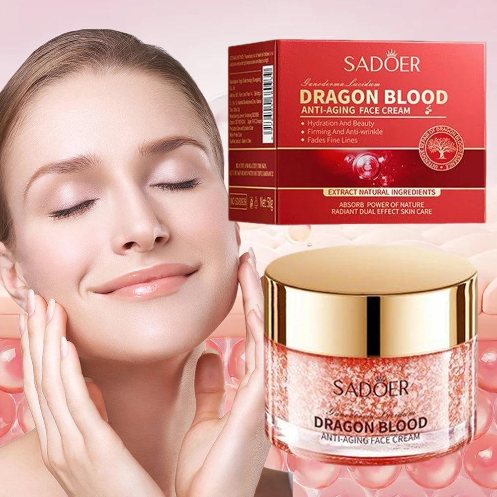 Dragon Blood Face Cream Natural Ganoderma Extract Firming Deep Hydration Fade Fine Lines Radiant Daily Night Facial Care Cream