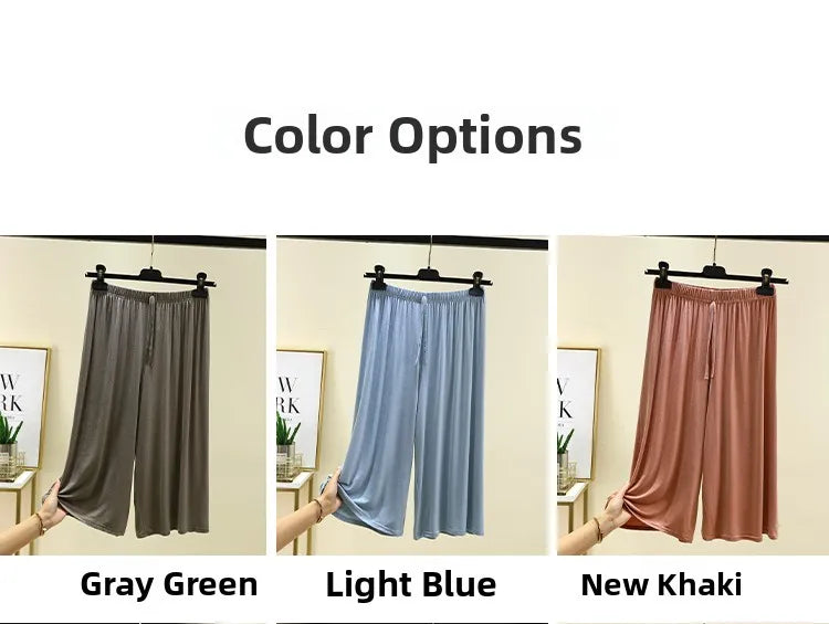 Women's Modal Wide-Leg Pants - High-Waisted Casual Summer Lounge