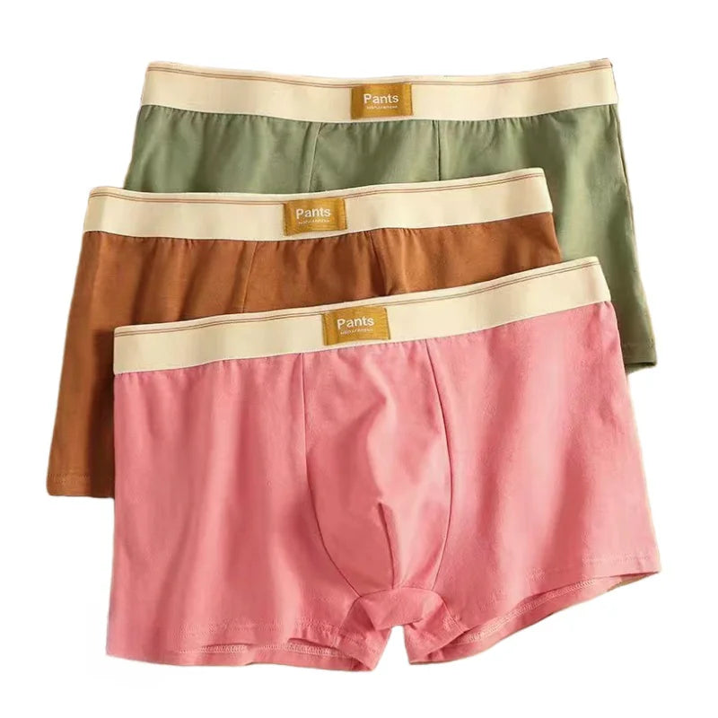 Three Pack Mens Breathable Cotton Boxers With U Convex Pouch For Comfortable Everyday Underwear