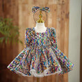 Dreamy Vow J781 Colorful Square Collar Sequined Flower Girl Dress With headdress Half Sleeve Wedding Birthday Holiday Party Gown