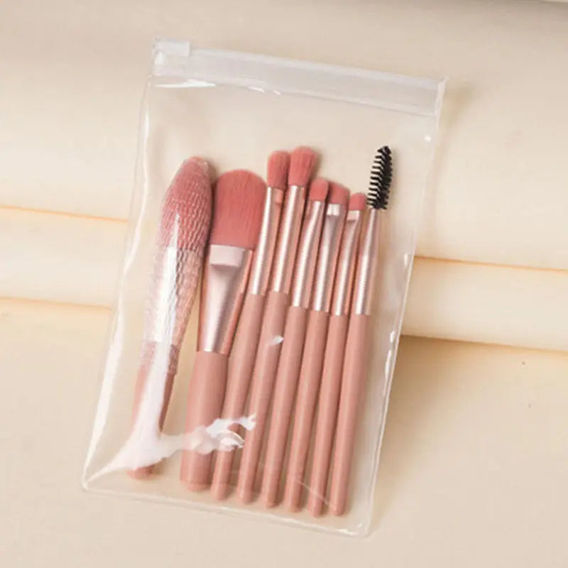 Macaron Makeup Brushes Set 8Pcs Soft Bristles For Eye Shadow Foundation Blending For Women