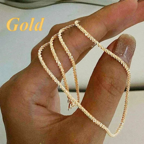 Popular Sparkling Necklace For Women'S Clavicle Chain Choker Silver Color Fashion Jewelry Accessories Wedding Birthday