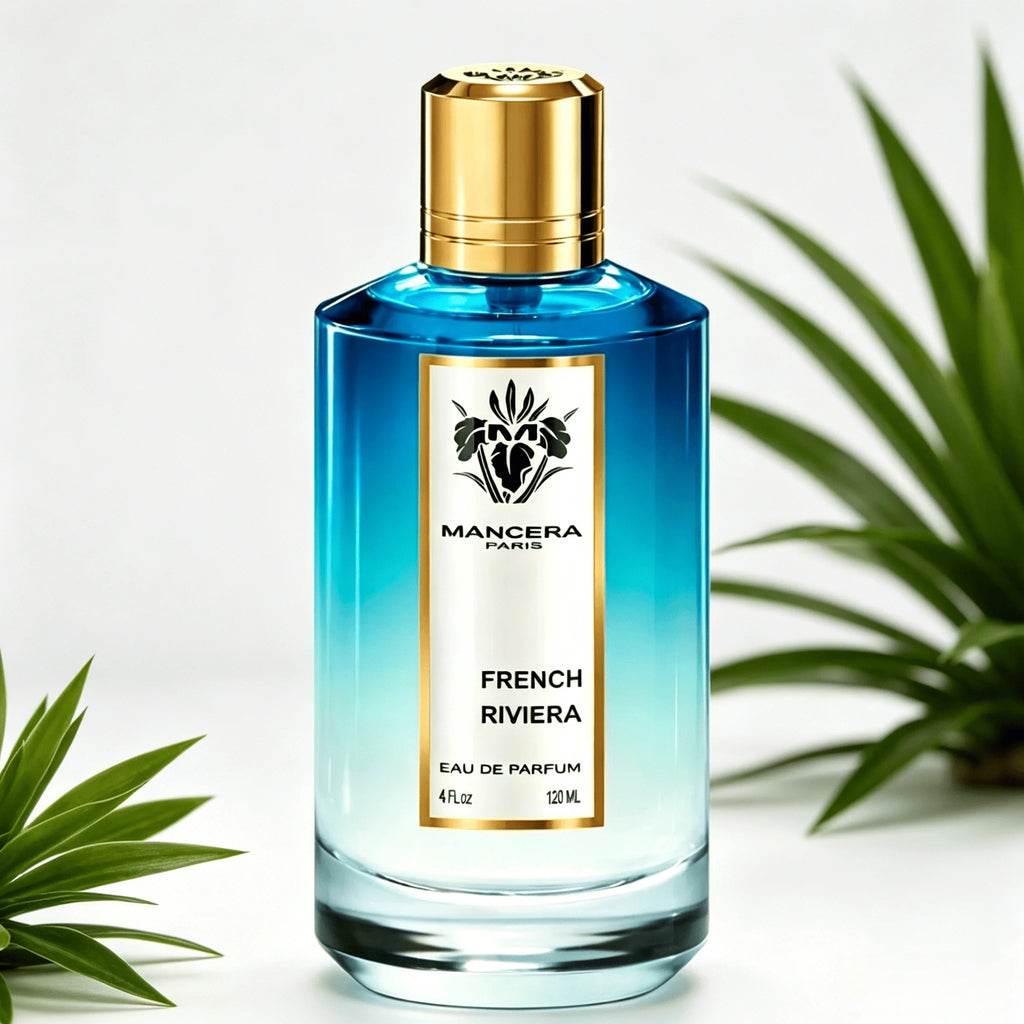 Mancera Paris French Riviera EDP Perfume For Unisex Crisp Sea Salt Aquatic Bergamot Citrus Woody Aroma Long Lasting Bright Blue Gradient Octagonal Glass Bottle With Shiny Gold Cap Outdoor Summer Vacation Present
