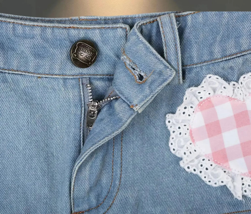 Skirt Women's 2025 New Summer Pink High-grade Pleated Denim Skirt Women's Clothes Bow Sweet Style