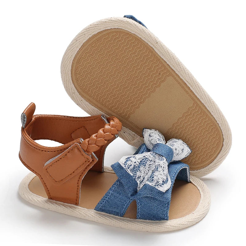 Baby Girl Summer Sandals 0-1 Year Cute Bow First Walker Soft Comfortable Newborn